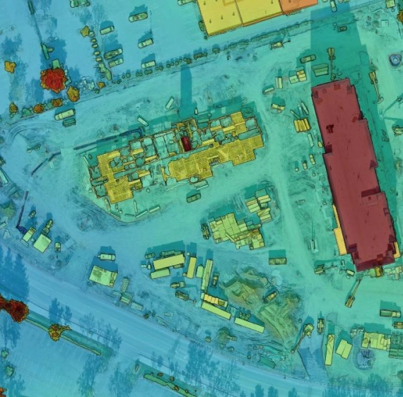 LiDAR image of construction progress.