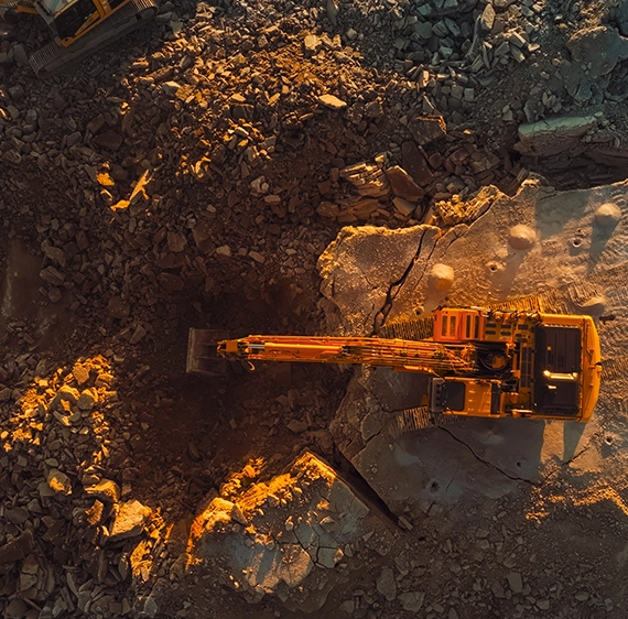 A loader excavating dirt.