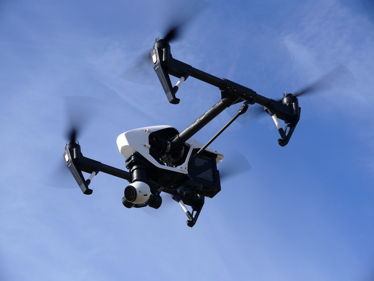 A drone flying.