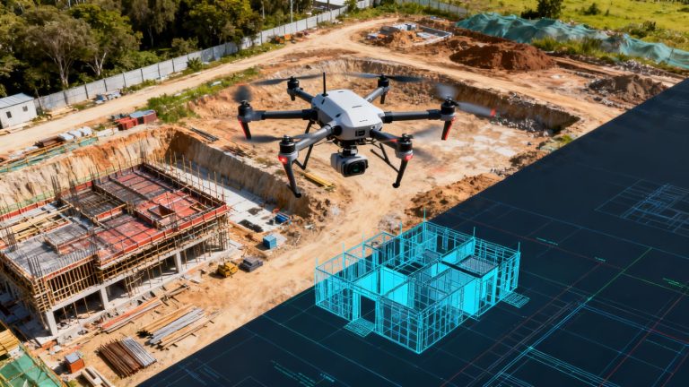 Drone mapping construction site for BIM integration