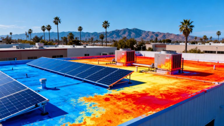 Thermal scan of commercial California rooftop